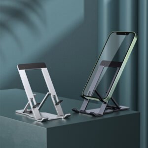 Slim Aluminum Phone & Tablet Stand – Adjustable & Foldable