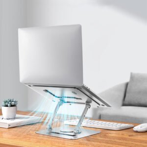 360° Rotating Adjustable Laptop Stand – Foldable Aluminum Desk Riser