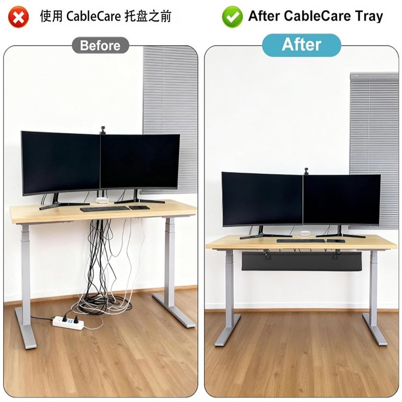 Under-Desk Cable Management Tray – Clamp-On Desk Organizer – Image 4